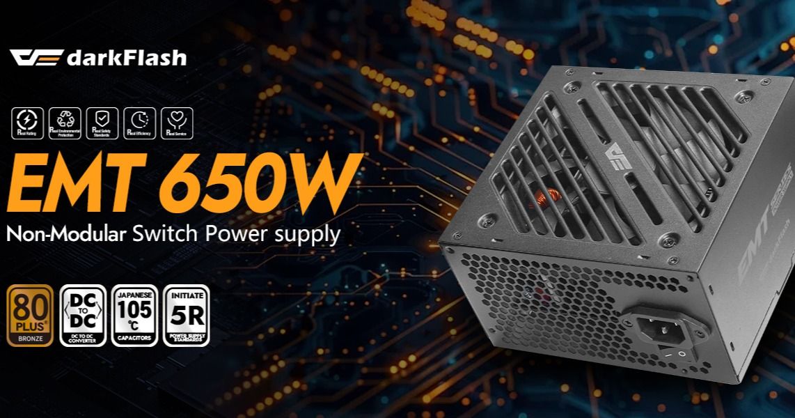 Nguồn PC DarkFlash EMT650: "Trái Tim" Vững Chắc Cho Cấu Hình PC Của Bạn