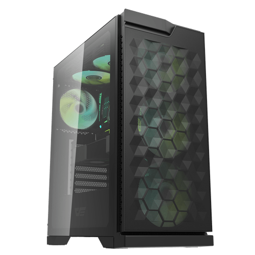 NVIDIA PCケース ATX対応 グリーンアクセント ファン付き 現状品 DK361 ATX PCケース - darkFlash