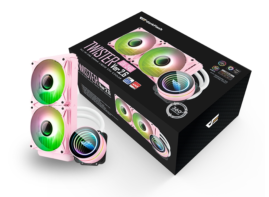 PC用ファン・クーラー darkFlash Twister DX240 V2 Twister DXV2 240 Liquid CPU Cooler - darkFlash
