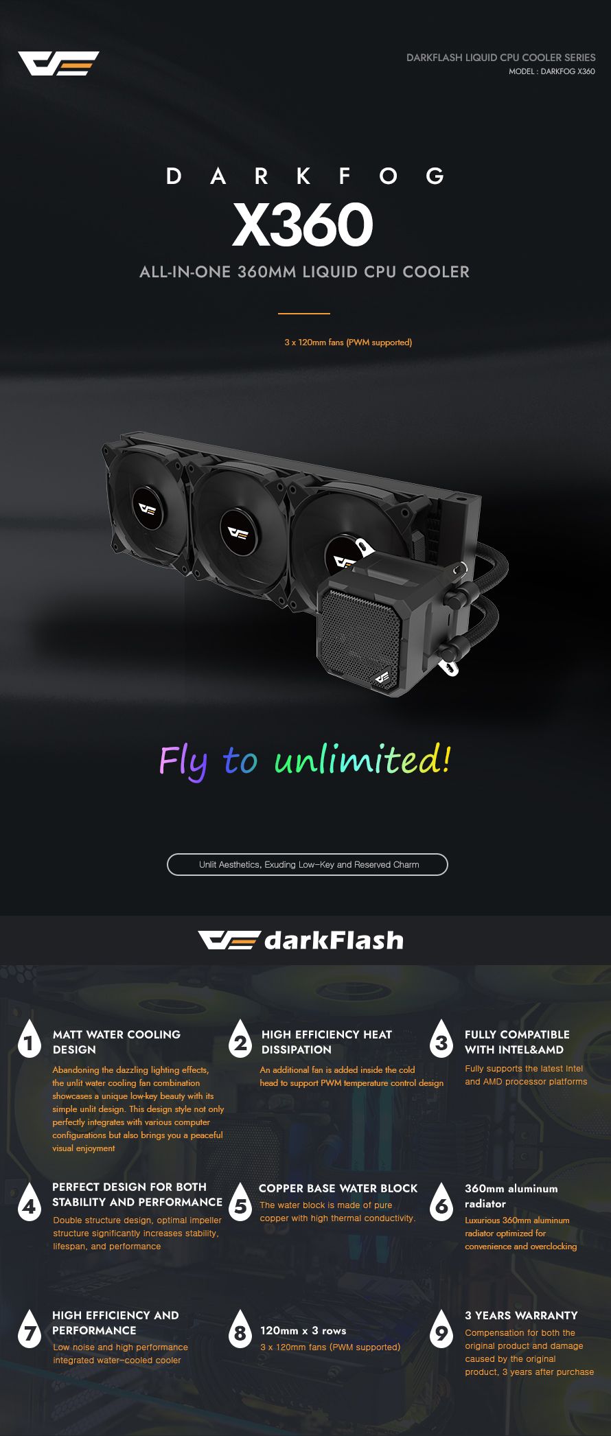 X360 Liquid CPU Cooler - darkFlash