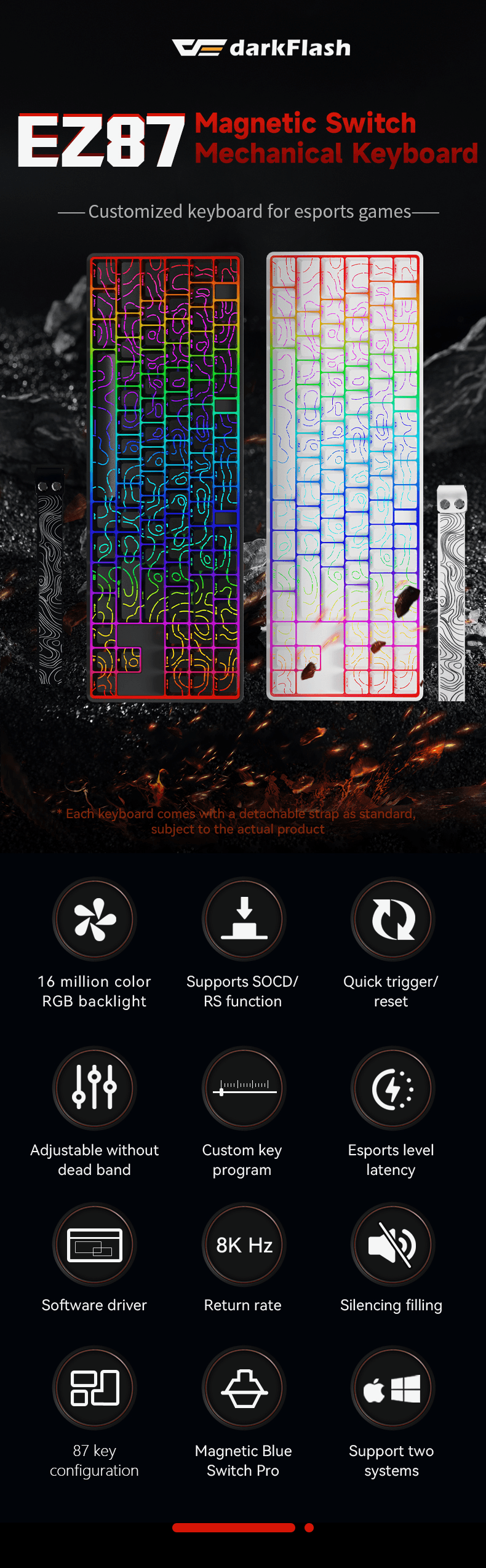 EZ87 マグネティックスイッチ メカニカルキーボード - darkFlash