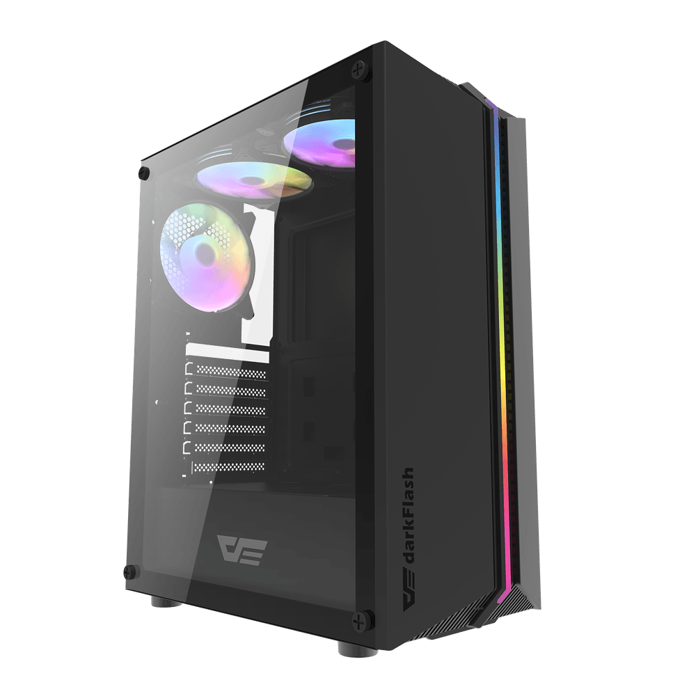 PCケース、光るケースファン7個セット Darkflash DK151自作PC DK151 ATX PCケース - darkFlash